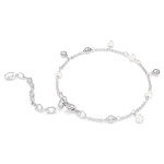Imber bracelet Crystal pearl, Round cut, White, Rhodium plated